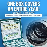 Vista 6 de Sudstainables - Pastillas limpiadoras de lavadora (paquete de 24) – Limpieza profunda, removedor de olores y residuos para lavadoras de carga