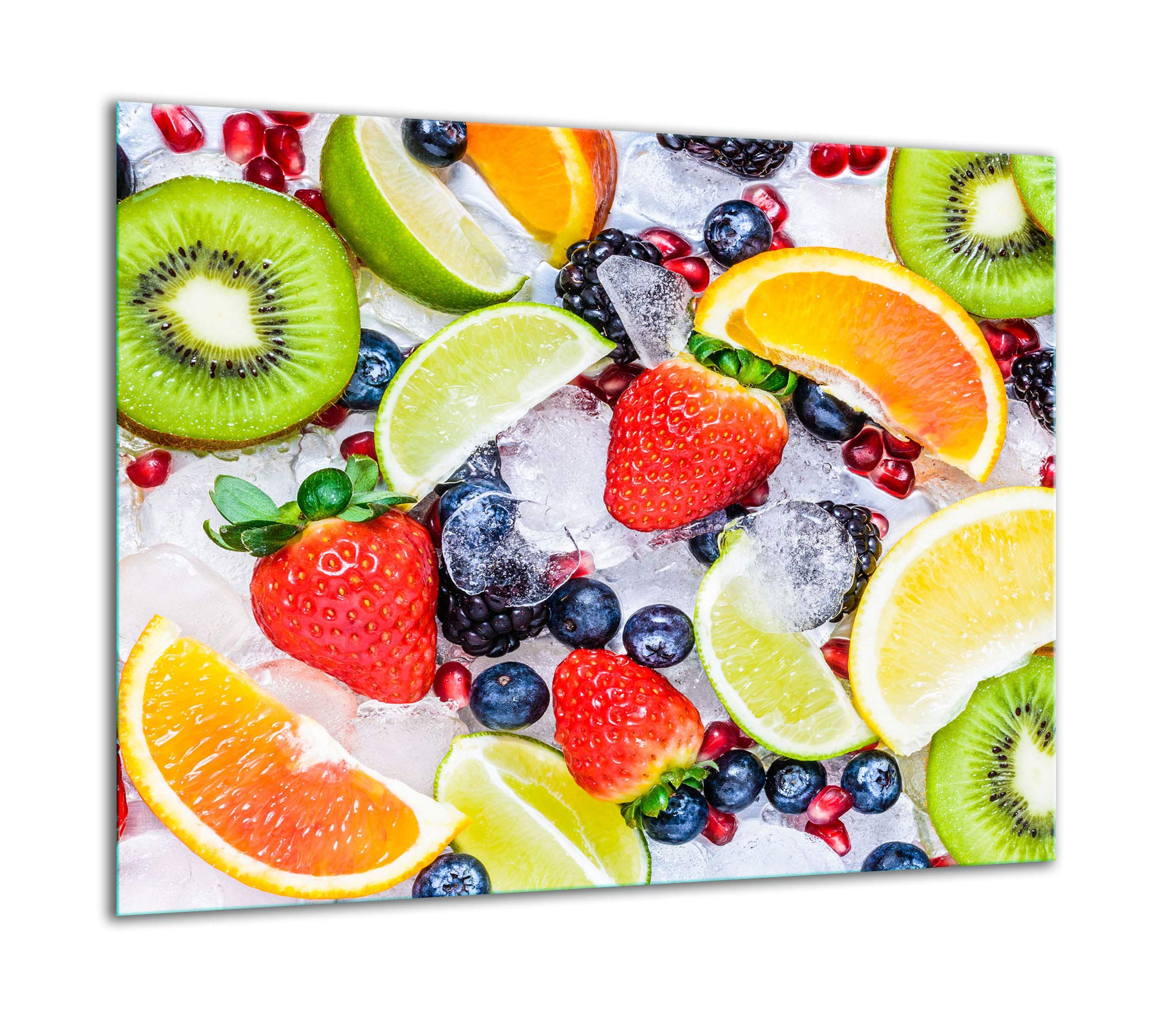 TMK | Placa protectora para vitrocerámica, 60 x 52 cm, de cristal, eléctrica, inducción, protección contra salpicaduras, placa de cristal, decoración para cortar frutas