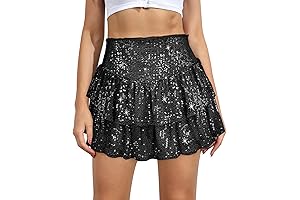 Women's Black Sequin Skirt: Shimmering Style for Night and Day