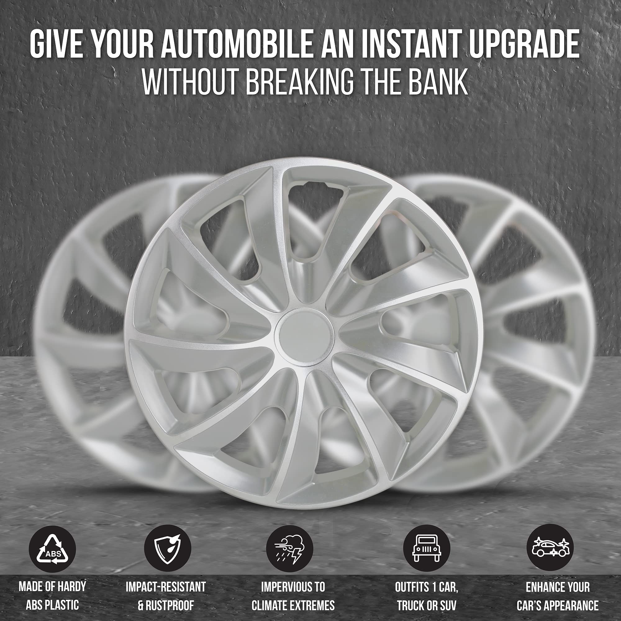 Wheel Trims 14 Inch Cosmos Rapide Silver 14 Inch Wheel Trims – 4-Piece ...