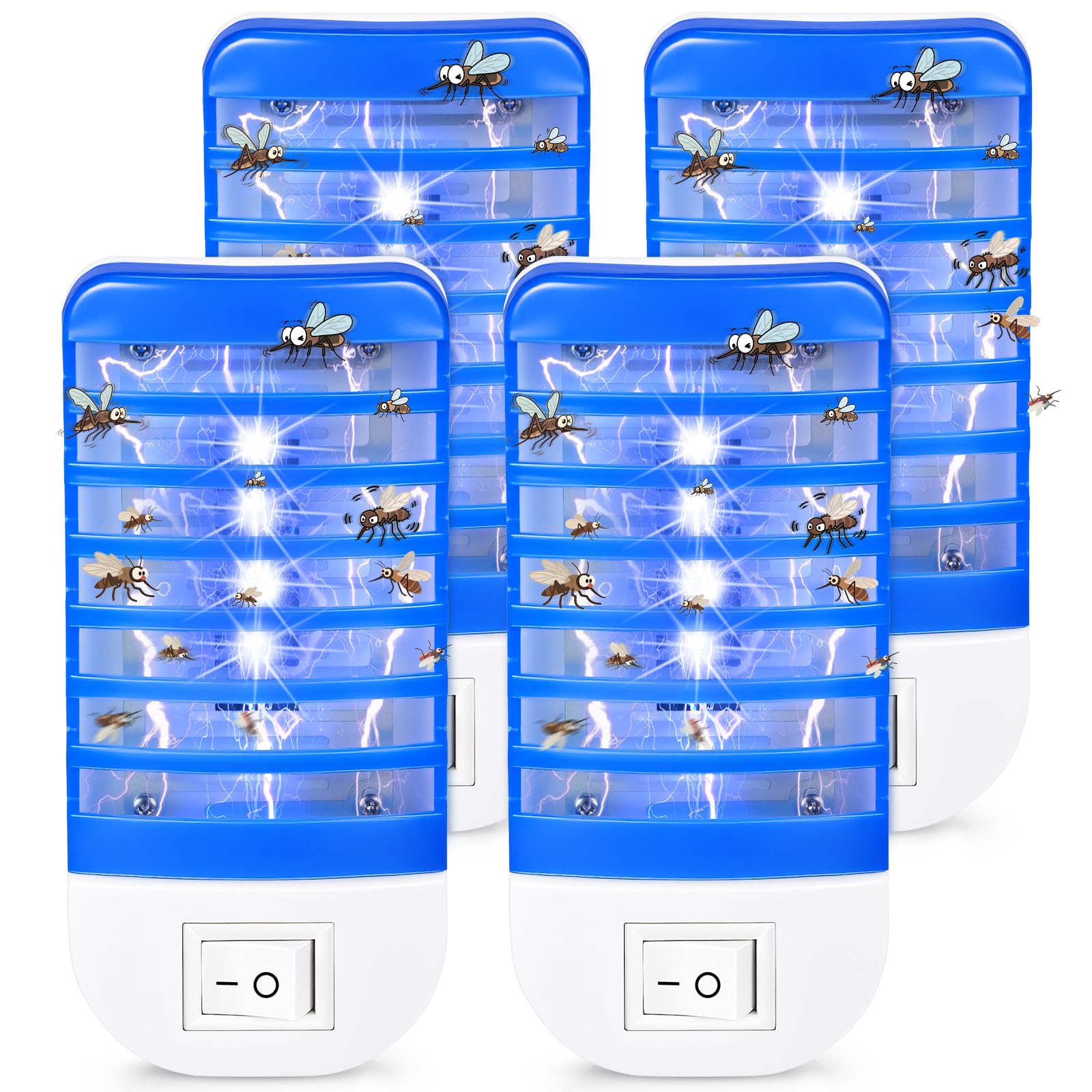 Bug Zapper Indoor, 4 Pack Electric Fly Zapper Plug In, Mosquitoe Killer Lamp, Pest Insect Killer for Home, Living Room, Bedroom, Kitchen