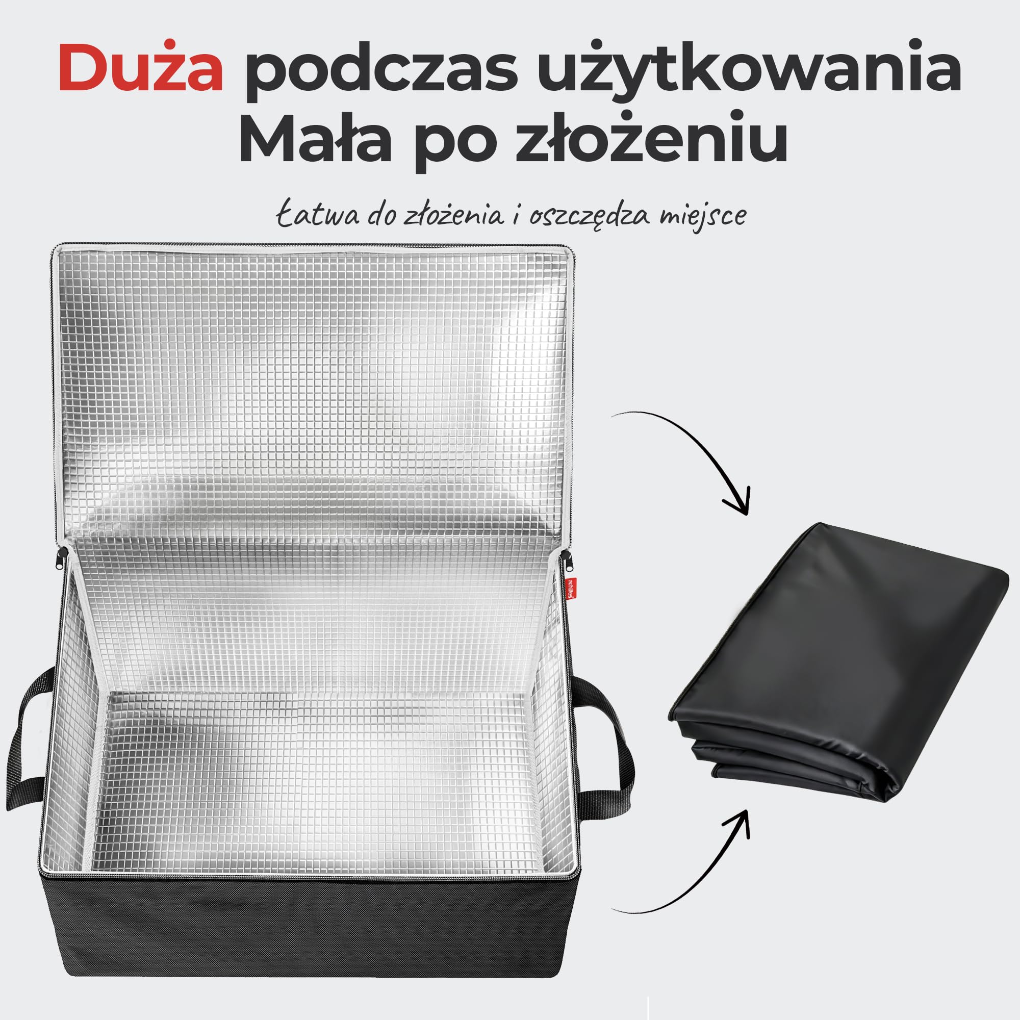 achilles Torba izolowana, torba termiczna, składana chłodnica, torba dostawcza do utrzymywania ciepła żywności z funkcją chłodzenia, czarna 57 cm x 37 cm x 25 cm, czarna, 57 cm x 37 cm x 25 cm,