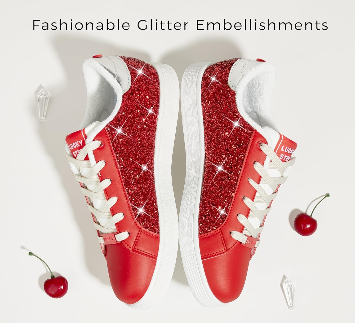 LUCKY STEP Women's Fashion Star Sneaker Lace Up Low Top Comfortable Cushioned Walking Shoes - Image 3