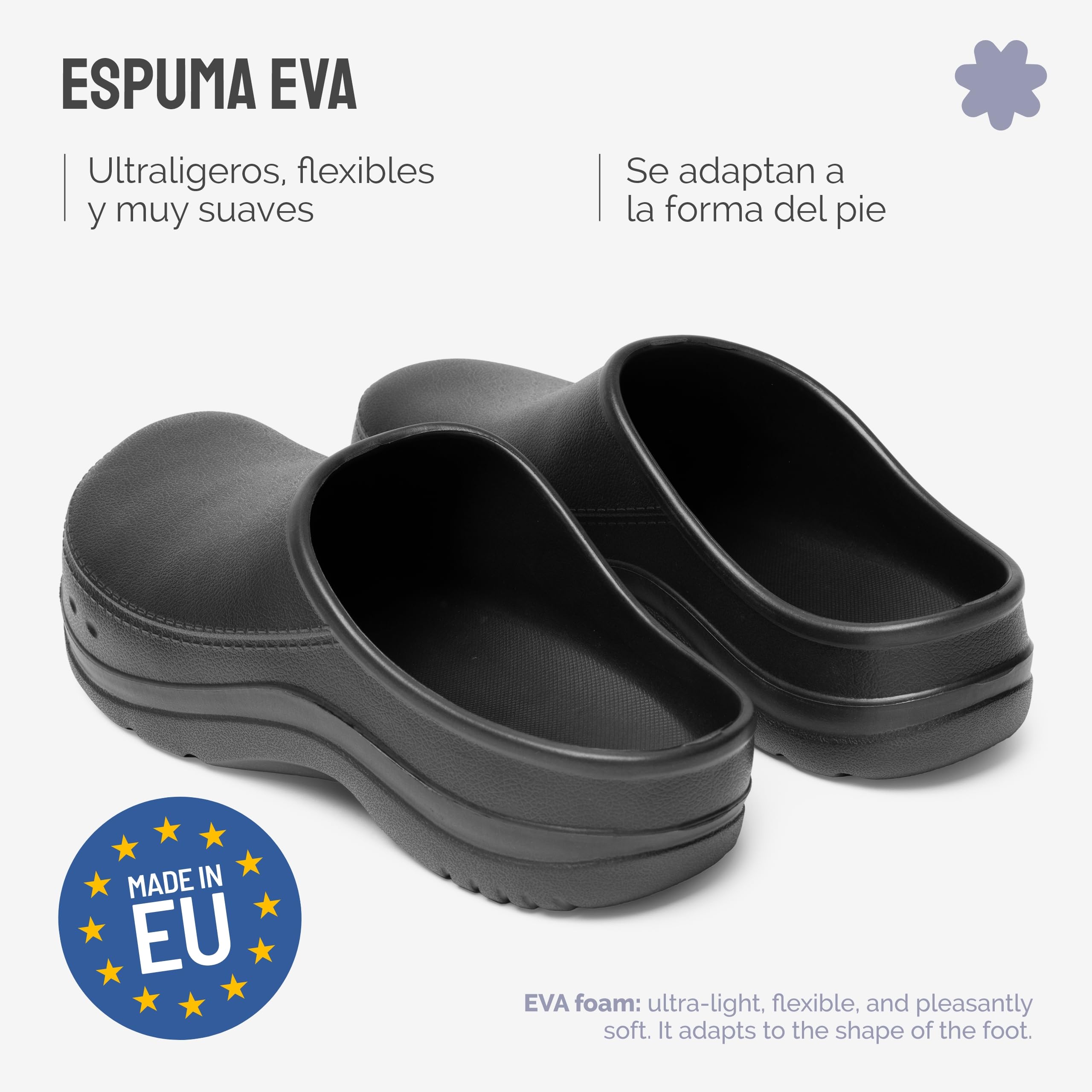 Ladeheid Zuecos Hombre EVA Ultraligeros Impermeables Zapatos Jardín Verano Calzado Trabajo Cocina Pantuflas Casa Cómodos Antideslizantes Exterior LA-CA-24