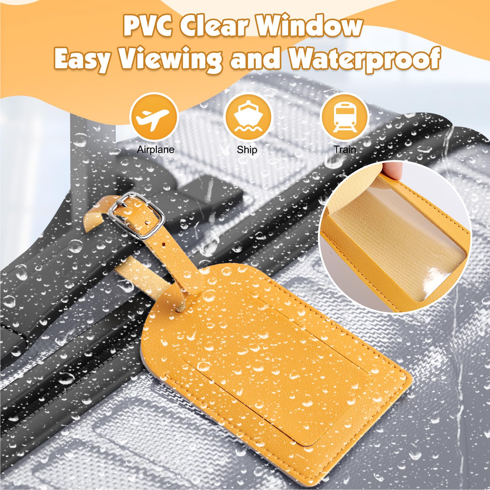 AiQInu 3 Pezzi Etichette per Valigie Aereo, Etichetta Valigia in PU, Targhetta Valigia con Nome e Indirizzo, Luggage Tag per Aereo Bagaglio Valigie Zaini