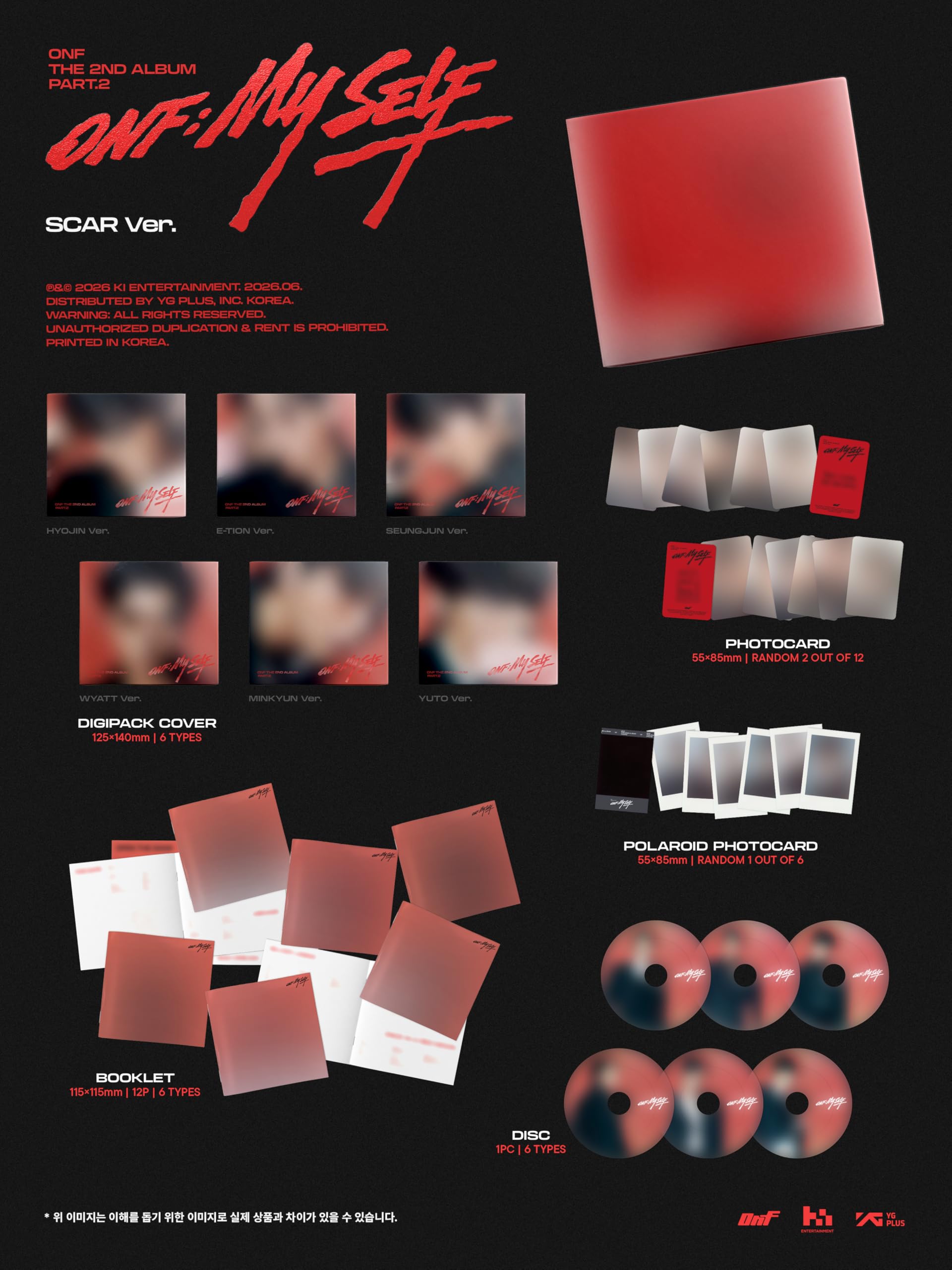 ONF ONF:MY SELF [3 Ver Set (1 Photobook + 1 Digipack + Platform Ver.) Random Cover] The 2nd Album Part.2