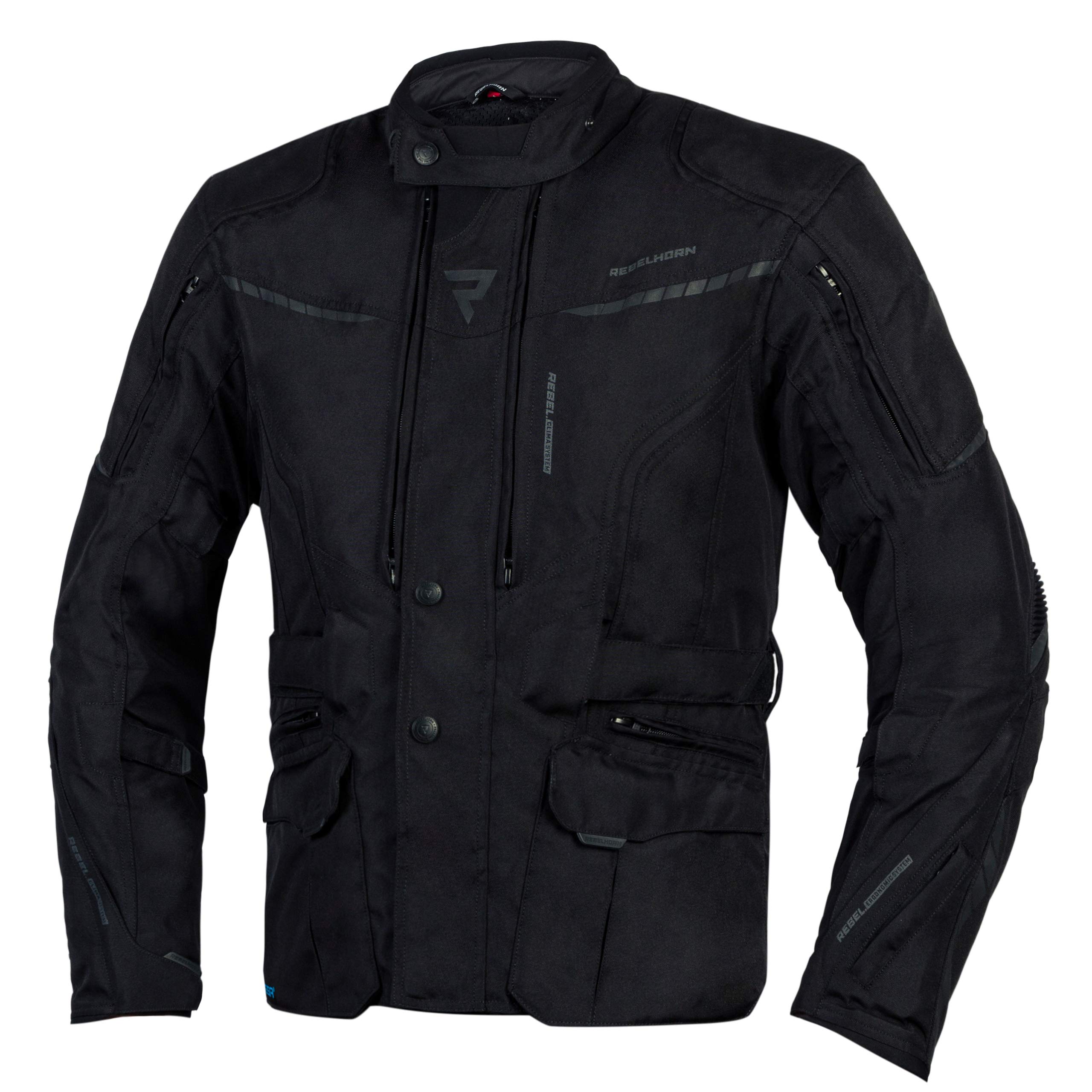 REBELHORN Hiker III Motorcycle Jacket for Men Durable Materials Reissa Membrane Elbow and Shoulder Protectors Ventilation Pockets Reflective Elements