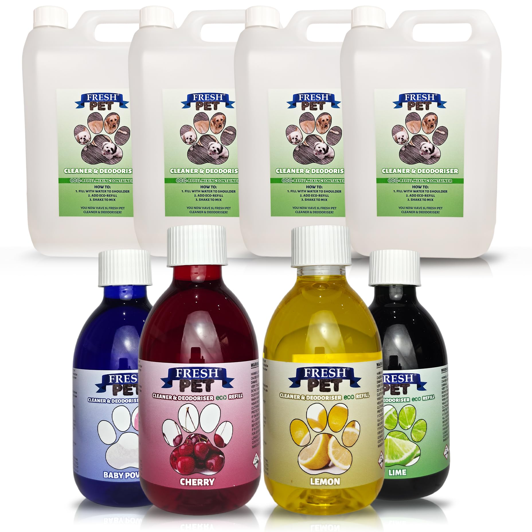 Fresh Pet Disinfectant Eco Refill To Make 4 X 5L with 4 Empty 5L Containers