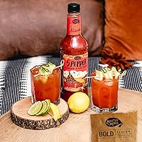 Vista 3 de Master of Mixes Mezcla de bebida Bloody Mary extra picante de 5 pimientas, lista para usar, botella de 1 litro (33.8 onzas líquidas), paquete de 3