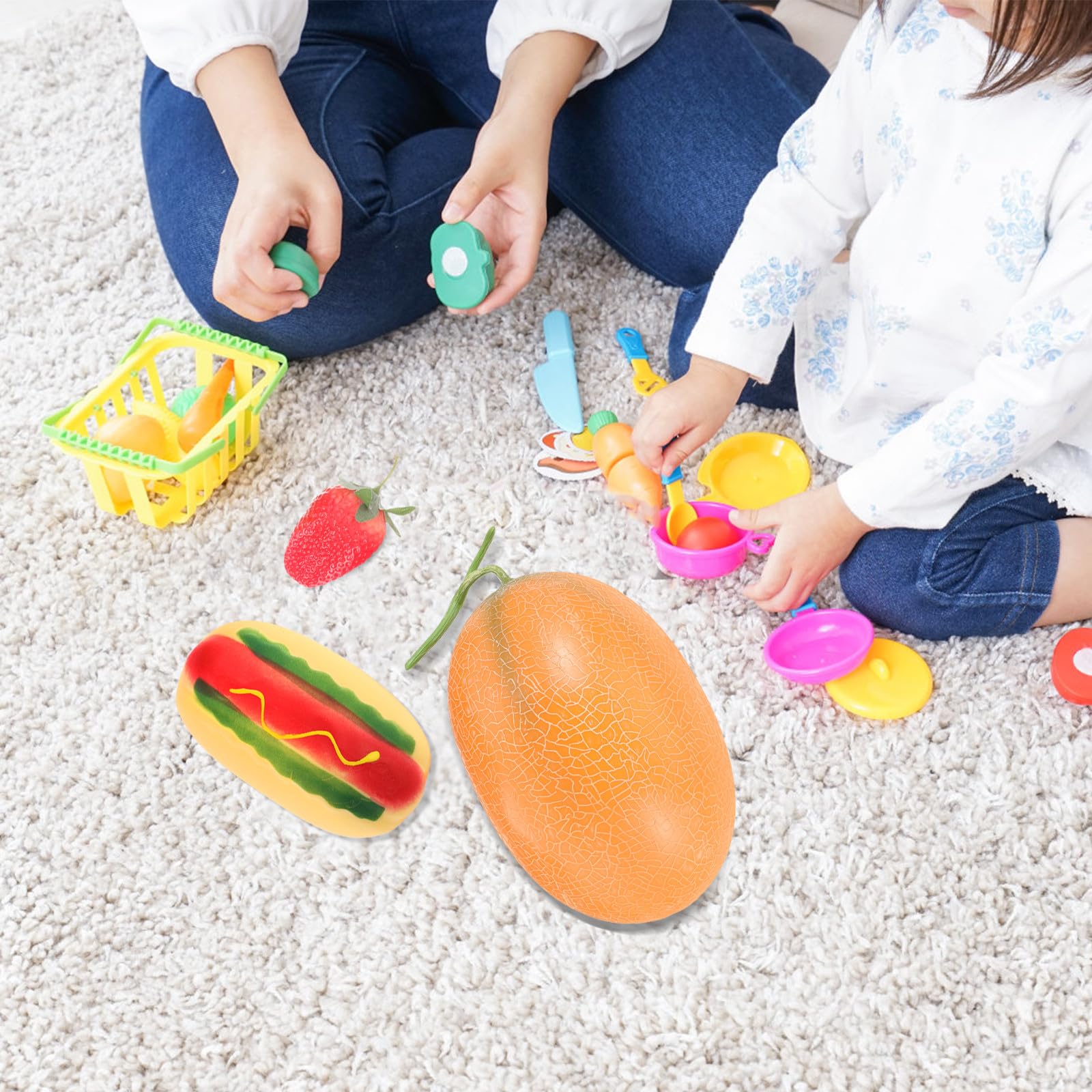 TOYANDONA Melone Durevole Cantalupo Artificiale Schiuma Realistico e in Decorazione di Multifunzionale per Fotografia Alimentare e Diverse Occasioni
