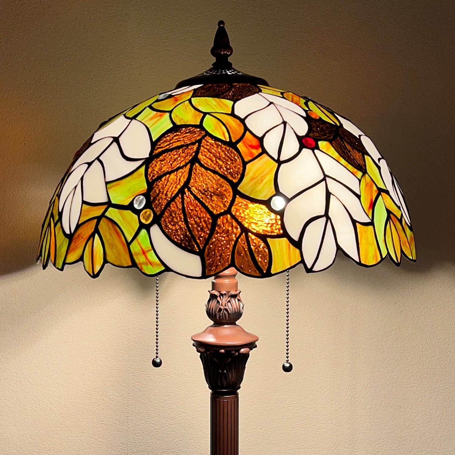COTOSS Tiffany Floor Lamp for Living Room,63 inch Tall Stained