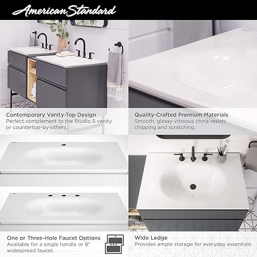 Miniatura 6 de American Standard 1297001.020 Studio S 24-inch Vanity Top Sink  Center Hole, White
