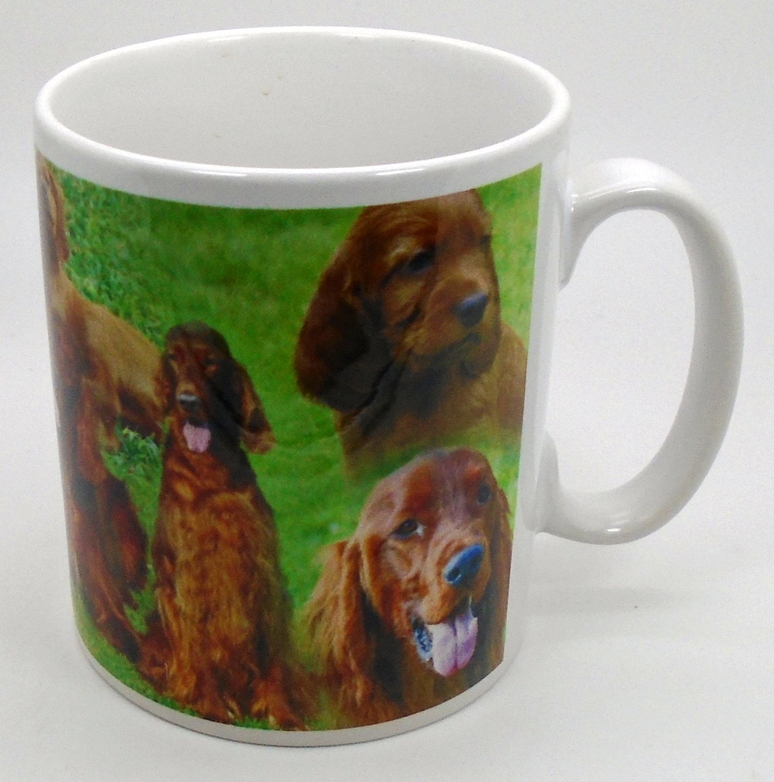 The Plate Collectors Shop Red Irish/ Setter Ceramic/Pottery Collage 10.5 0Z Mug ~ Hand Decorated In Stoke On Trent