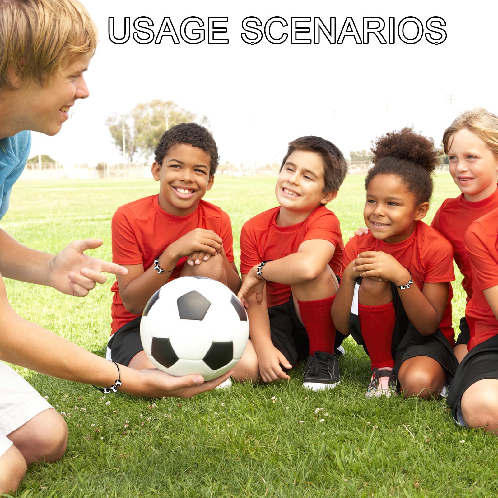 12 piezas Pulsera de Fútbol Niño Pulseras Pelota, Pulseras Tejidas con Cuentas de Balón, Accesorio para Fiestas y Cumpleaños, Diseño Cómodo y Ajustable, Regalo para Jóvenes Futbolistas
