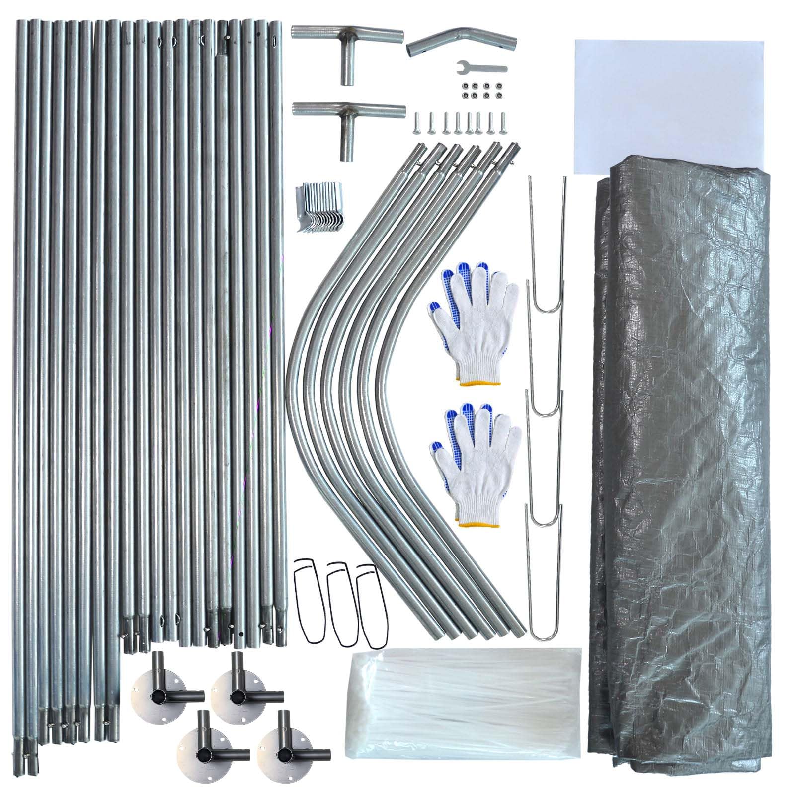 Garage À Vélos Extérieur: Abri de Rangement pour 1 à 3 Vélos ou 1 Moto, Cadre en Acier Galvanisé, 4 Piquets en U, 220 x 157 x 195 cm