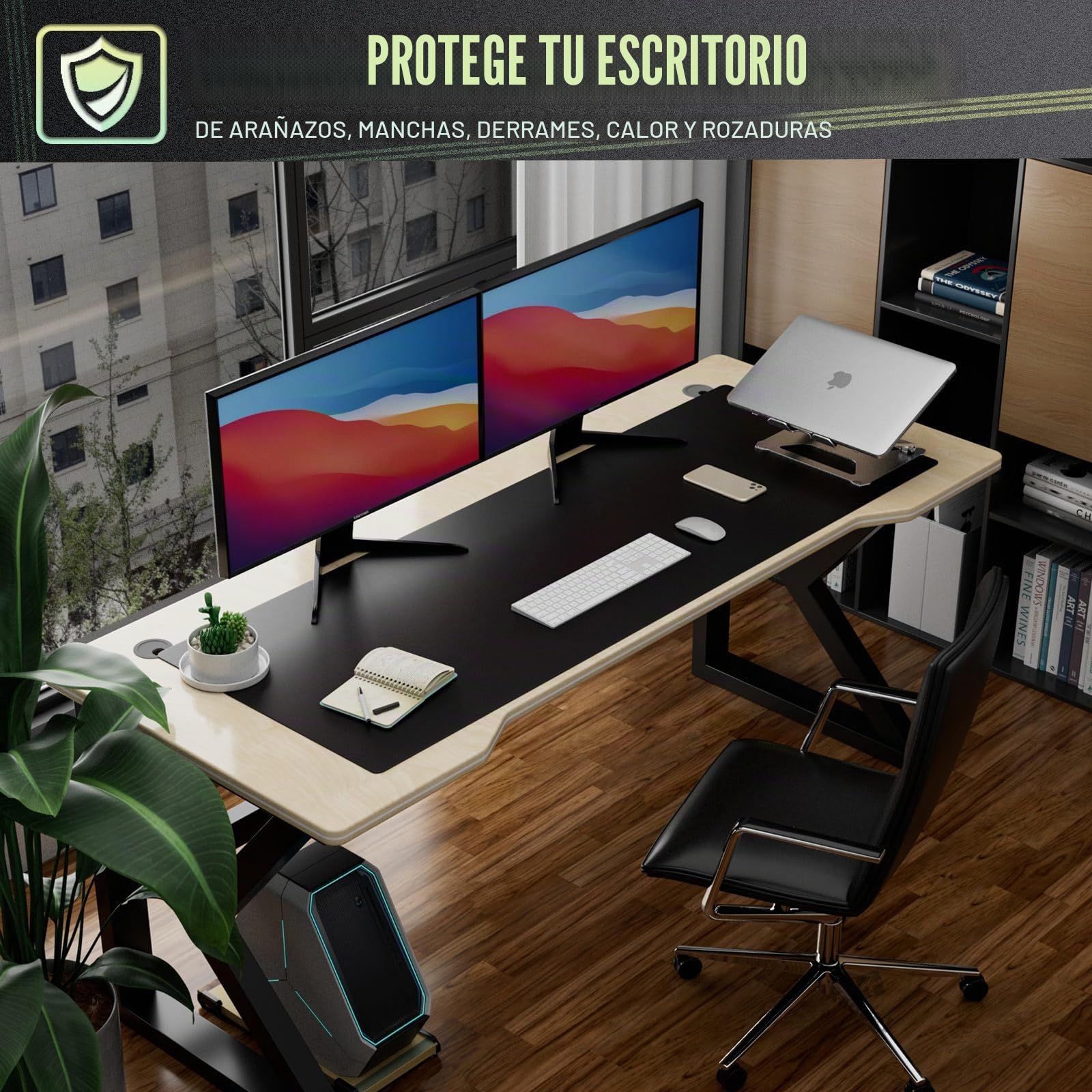 Knodel - Almohadilla de escritorio de PVC para laptop, impermeable, para oficina o hogar