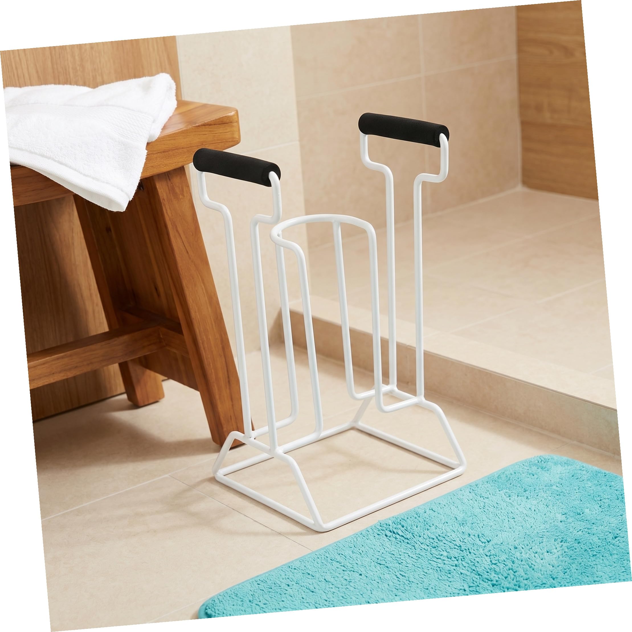 FRCOLOR Ausilio per Indossare Calze per Anziani con Manico Regolabile e Supporto Stabile in Ferro e Plastica, Facile da Usare Accanto al Letto