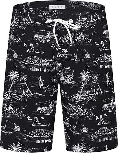 APTRO - Traje de baño para hombre de secado rápido de 9 pulgadas, trajes de baño de playa grandes y altos