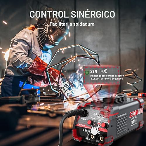 Miniatura 3 de AWT - Soldadora MIG de 140 A con núcleo fundente, máquina de soldadura con varilla y TIG con elevación 3 en 1, de 110 V con inversor IGBT Synergy,
