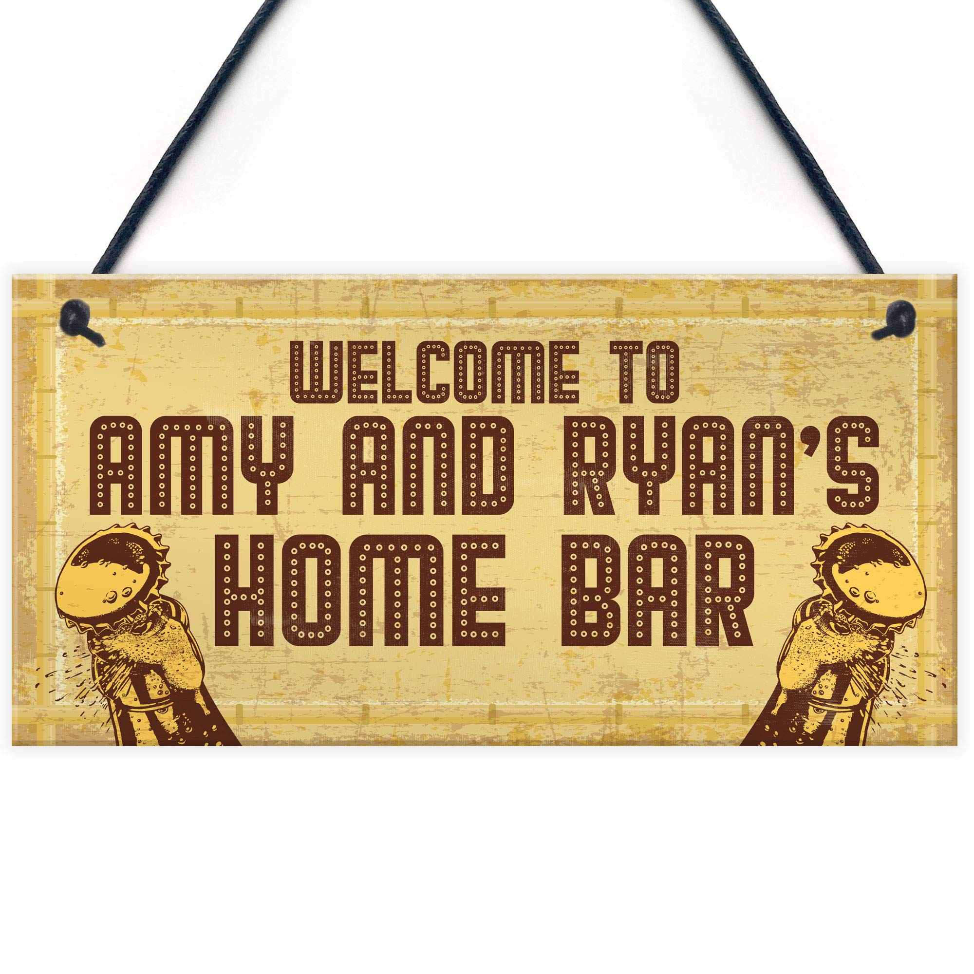 Red Ocean PERSONALISED Home Bar Sign Rustic Hanging Plaque Man Cave Gifts For Him Novelty Bar Signs