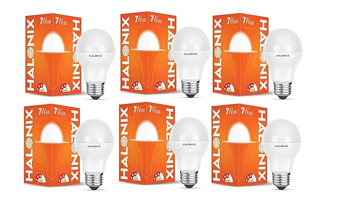 Halonix Astron Plus Base E27 7-Watt LED Bulb (Pack of 6, Cool Day Light)