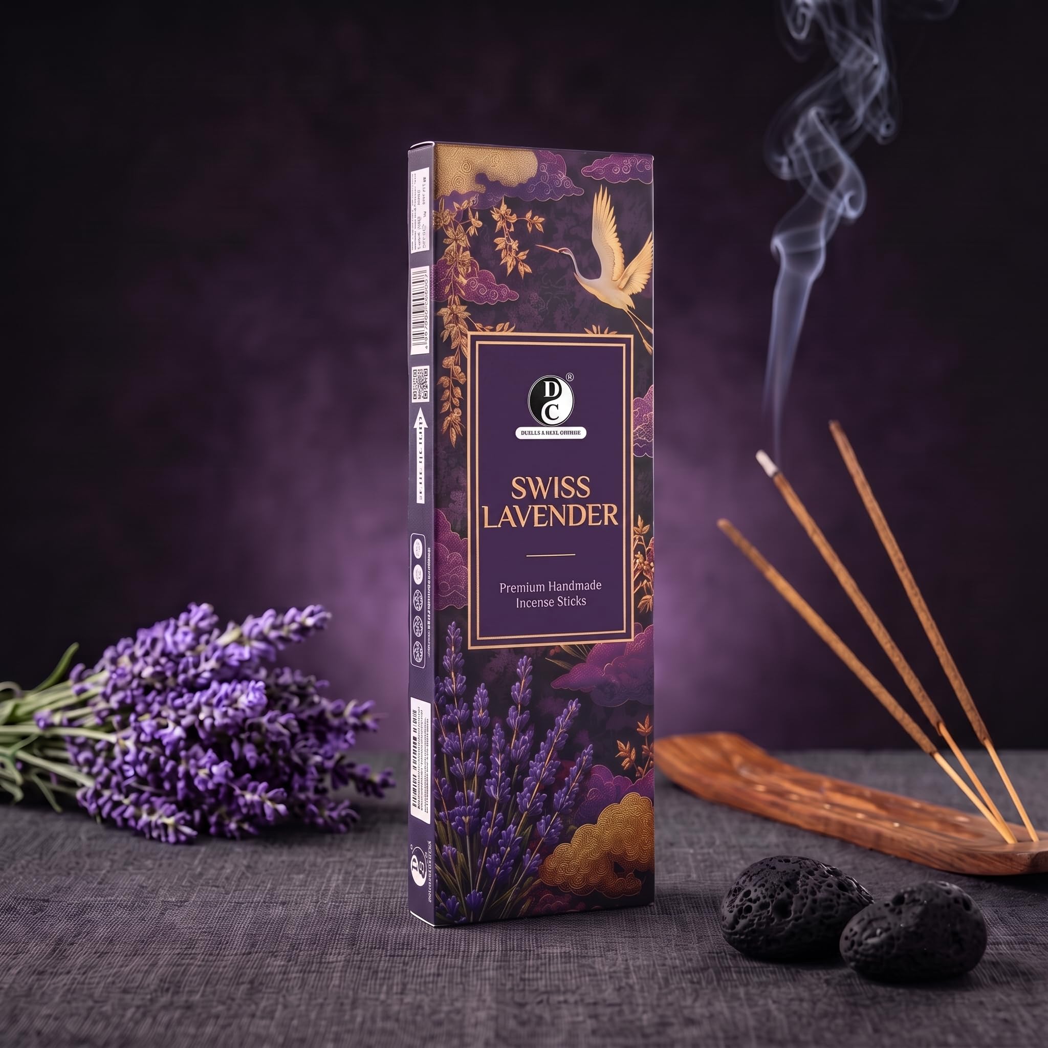 Swiss Lavender Premium Masala Incense Sticks | 50g Pack of 2 (100g Total) | Soothing Lavender Fragrance | Long Lasting Agarbatti for Puja, Meditation, Relaxation & Home Fragrance | Dhoop Chaon & Co.-picture-29
