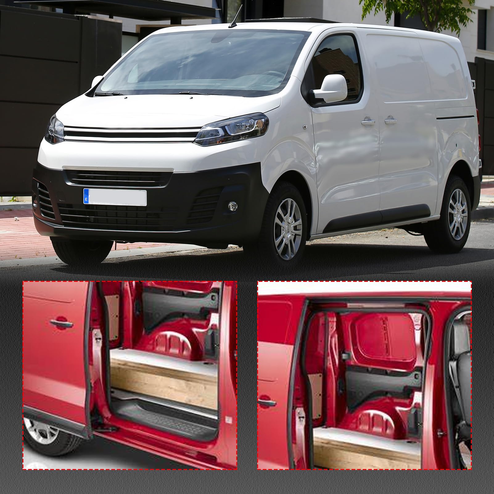 Kit de rodillos para puerta lateral compatible con Expert 2 Jumpy 2 2007-2016 Fiat Scudo 2007-2018 Guía de rodillos para puerta corredera 1498209080 1498207080 9033.T7 9033.T9