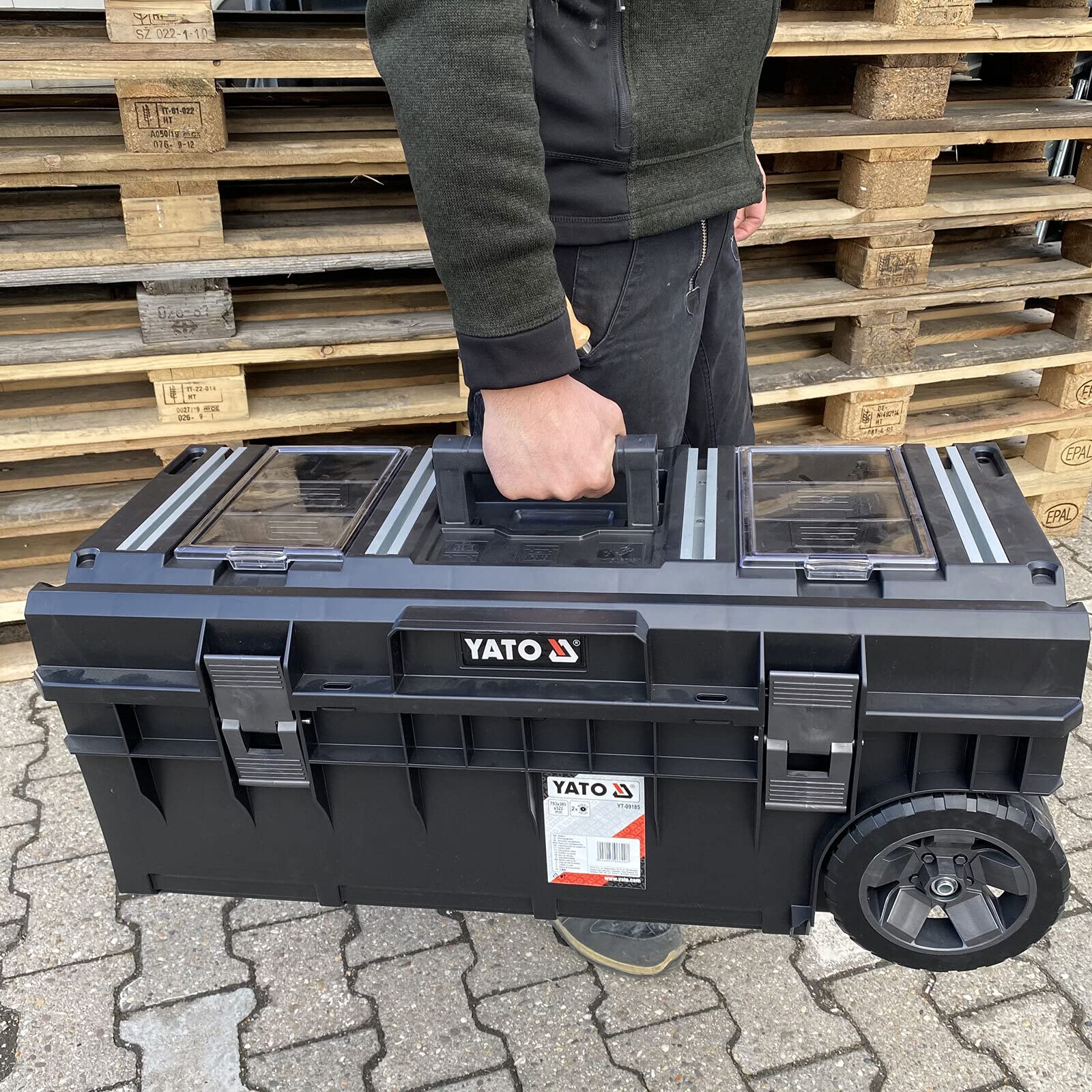 Caja de herramientas con ruedas, 793 x 385 x 322 mm