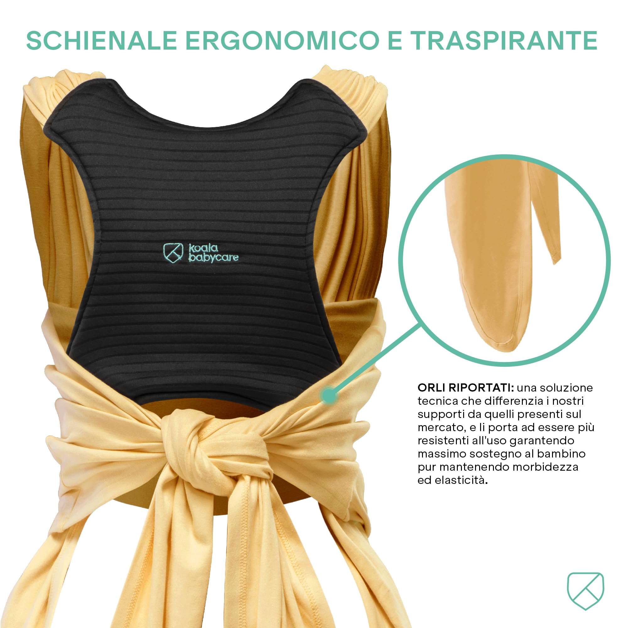 Koala Babycare Fascia neonato porta bebè - Cuddle Band 2.0 Ancora più Resistente – Fascia per neonati in cotone organico testata fino a 15 kg - Facilmente Regolabile e Unisex