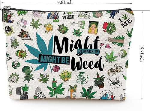 Miniatura 2 de QualityLife Bolsa de maquillaje mixta, Blanco, Weed