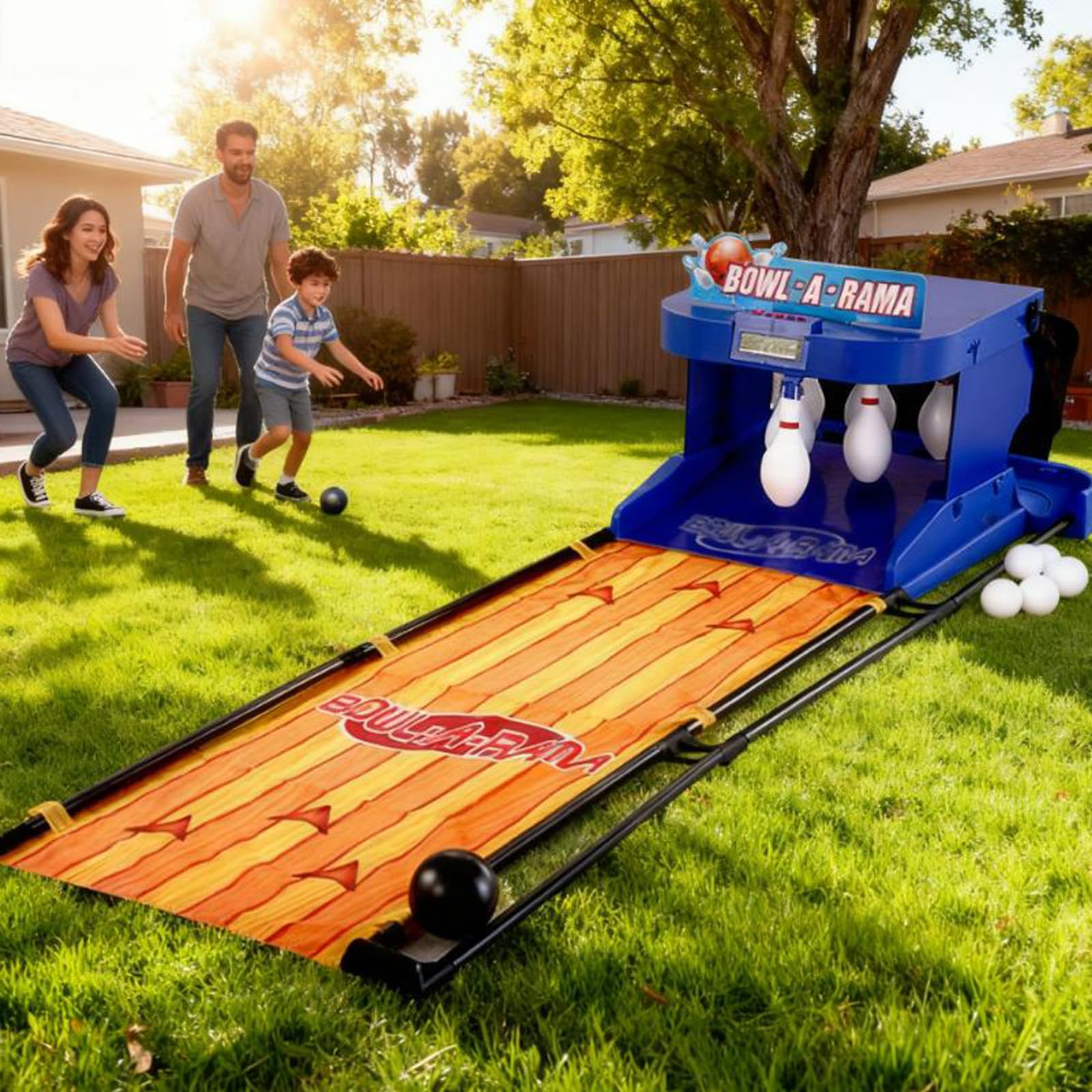 Gioco elettronico della pista da bowling per la casa, console sportiva interna con ripristino automatico, tabellone segnapunti a LED ed effetti sonori realistici