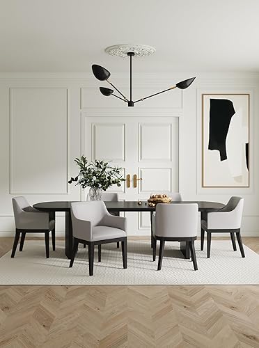 Miniatura 2 de Gansevoort - Sillón de comedor de piel sintética de 19.5 pulgadas en guijarro