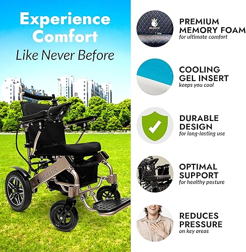 Miniatura 5 de Majestic - Sillas de ruedas eléctricas para adultos, silla de ruedas eléctrica plegable ligera, silla de ruedas motorizada para personas mayores