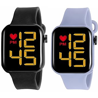 Kytsch Square Led Watch Combo for Boys & Girls Digital Watches for Kids Children