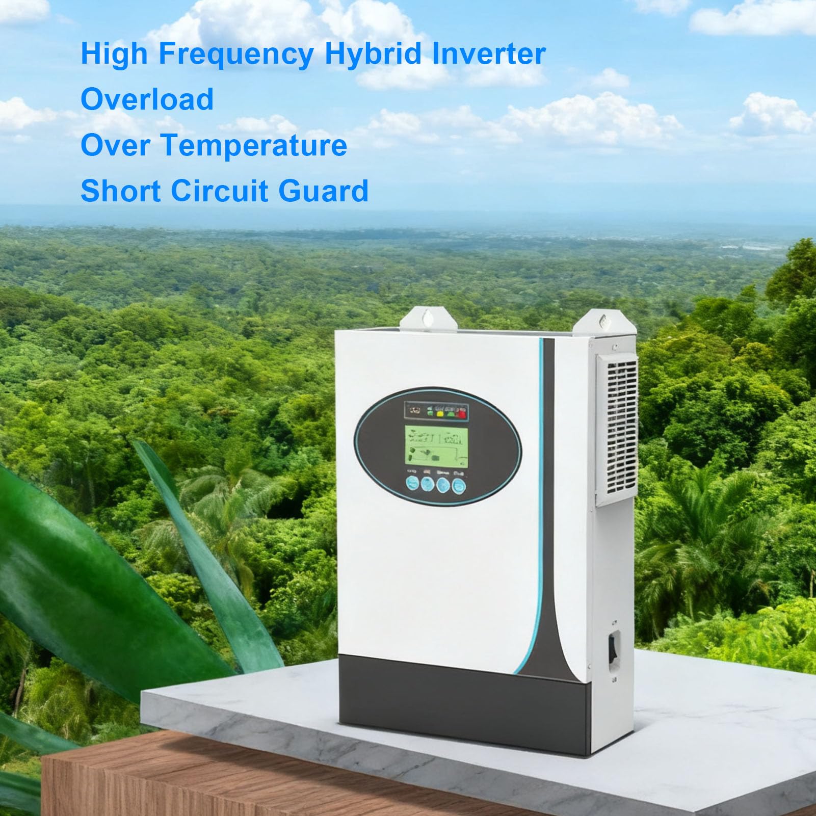 FTVOGUE Inverter Solare Off-grid, Onda Sinusoidale Pura da 1200 W con Tecnologia MPPT e Telecomando, per di Energia Solare Industriale su Piccola Scala Domestico e Scolastico