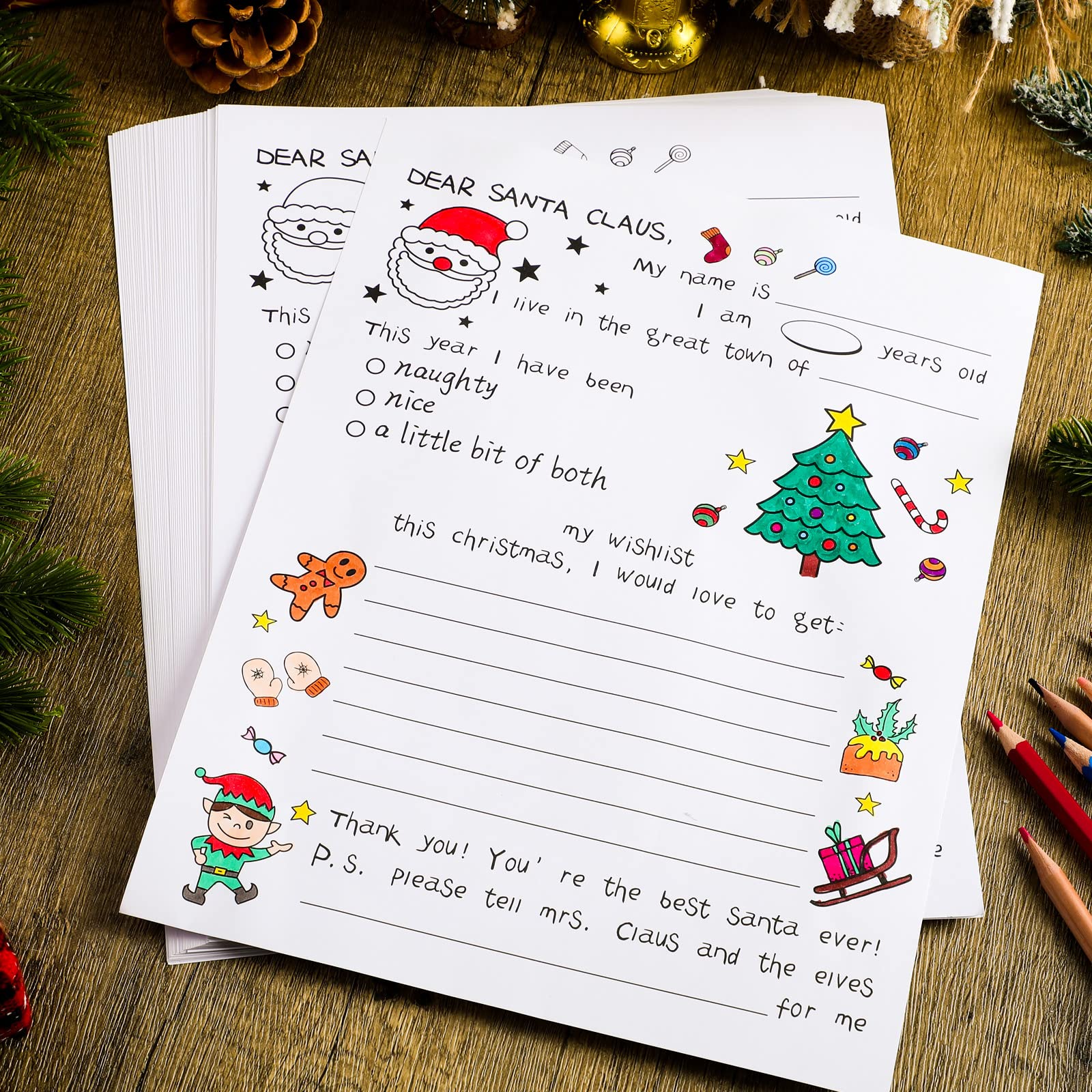 リリパット✨クリスマス✨LETTAR TO SANTA Spiareal Color Your Own Letter to Santa, Christmas Crafts