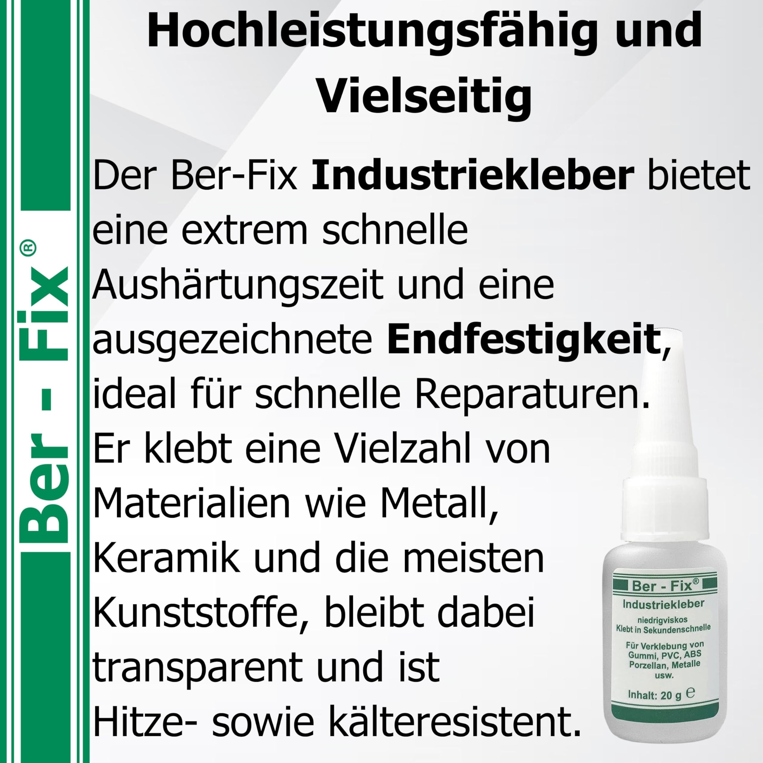 Ber-Fix PE PP PTFE Kunststoffkleber Set Industriebedarf(50g + 15ml) mit