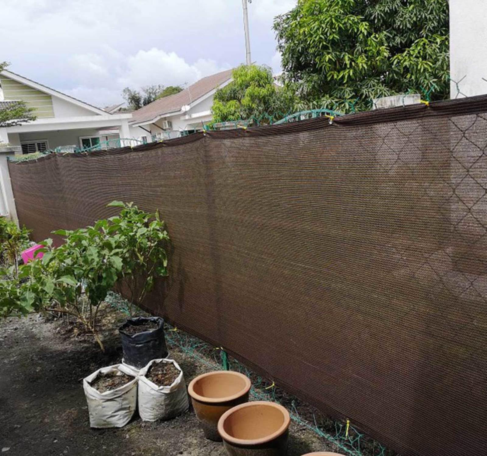 Patio żagiel przeciwsłoneczny, ochrona przed promieniowaniem UV, wodoodporny, do użytku na zewnątrz, 3 x 6 m, brązowy