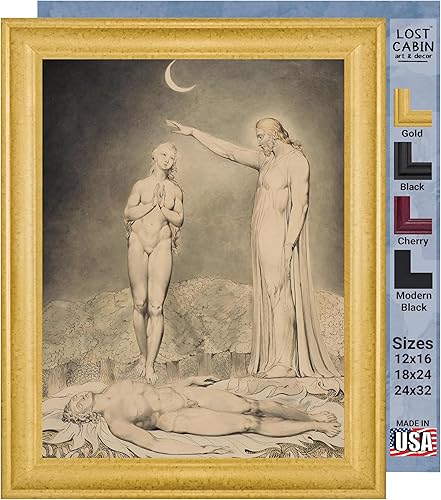 Miniatura 16 de Guillermo Blake Lost Cabin Nabucodonosor | Impresión en marco plano negro | Reproducción de pinturas de obras de arte finas | Póster decorativo