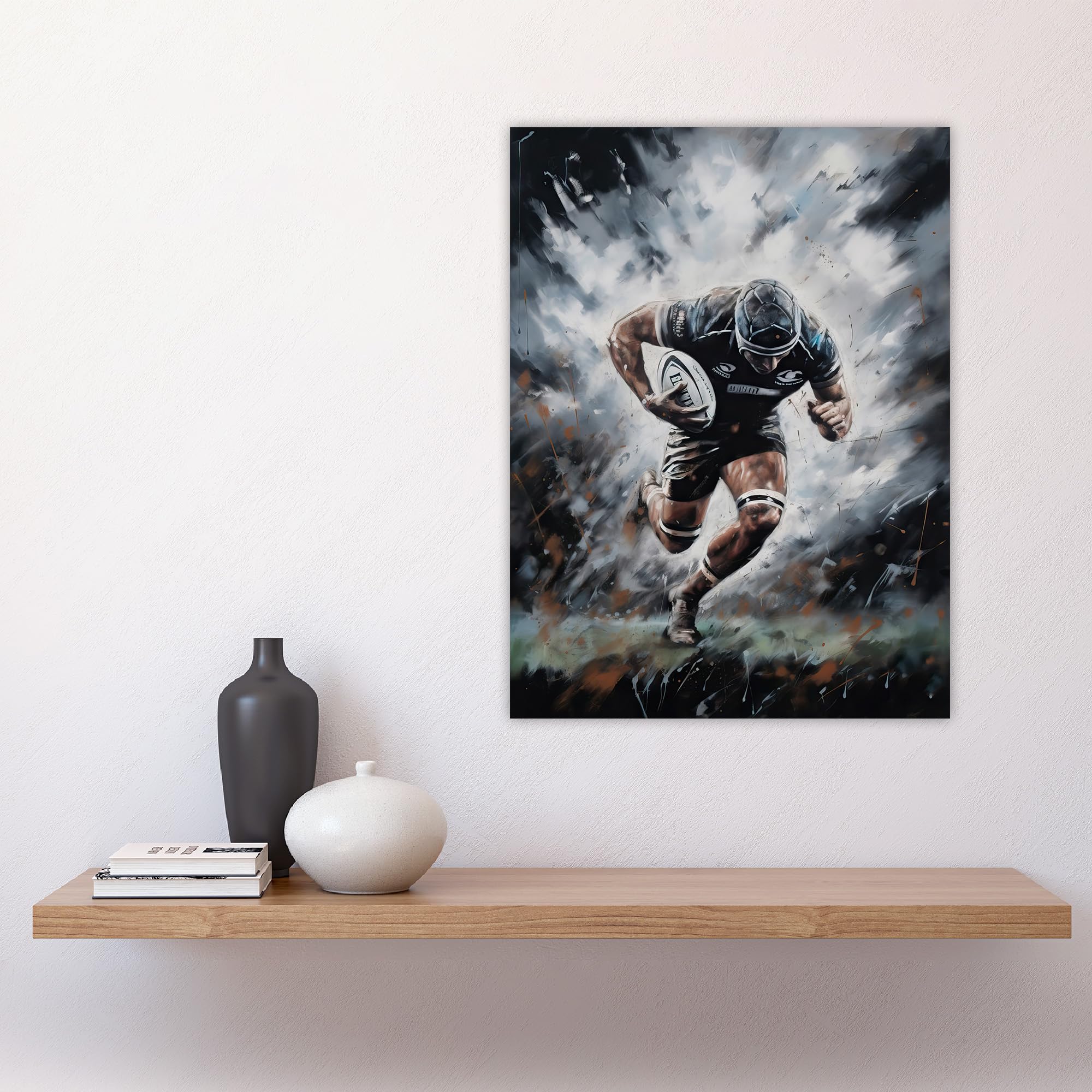 Artery8 Rugby Forward Powering Through Action Artwork For Him Rugby Fan Man Cave Large Wall Art Poster Print Thick Paper 18X24 Inch - Image 4