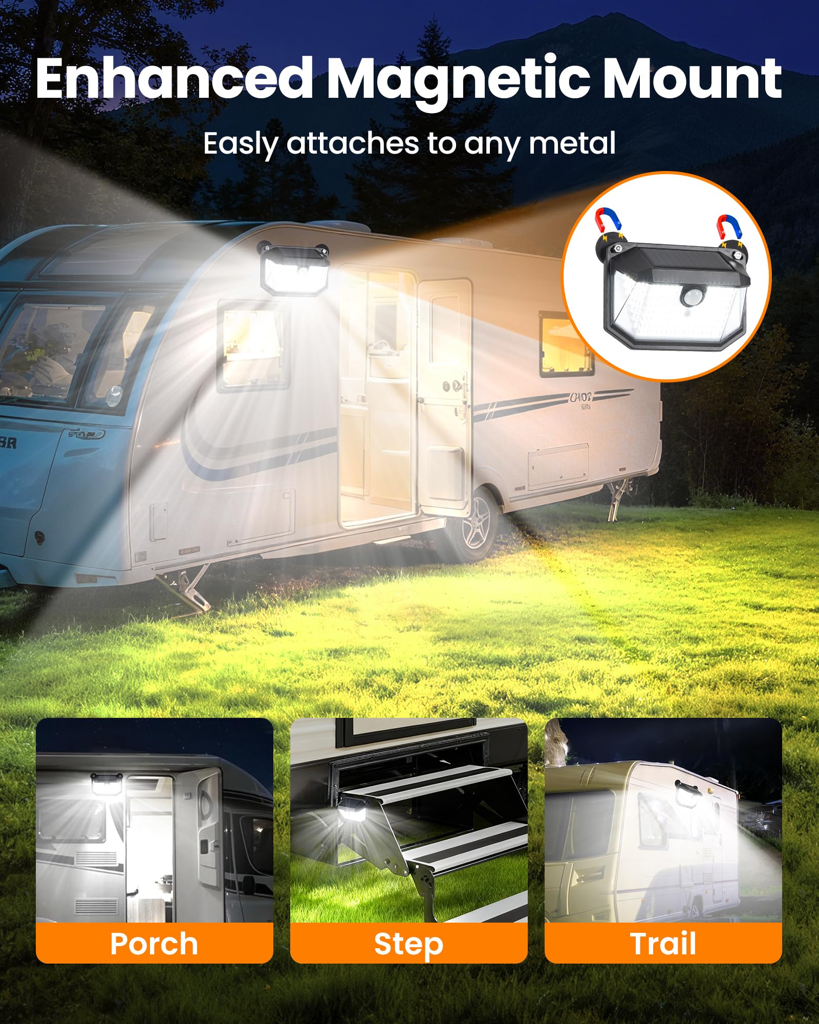 LUHLEE 178LED Magnetische Solarleuchten Außen RV Solarleuchten