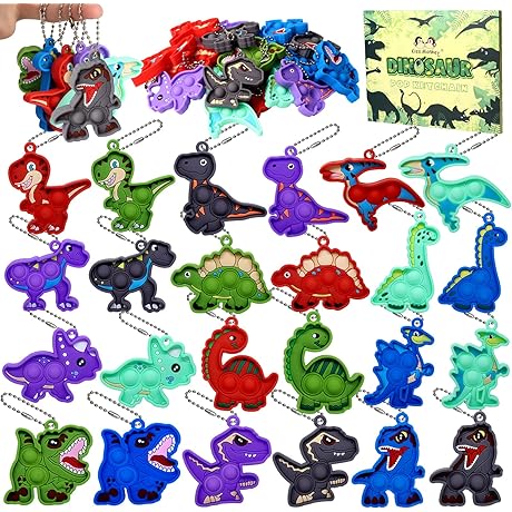 Mini Dinosaur Pop Keychain Toys for Party Favors