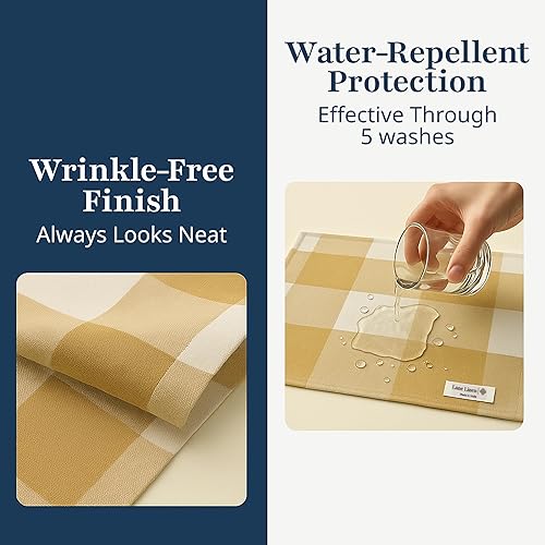 Miniatura 3 de LANE LINEN Paquete de 6 manteles individuales decorativos de algodón de 13 x 19 pulgadas, color beige