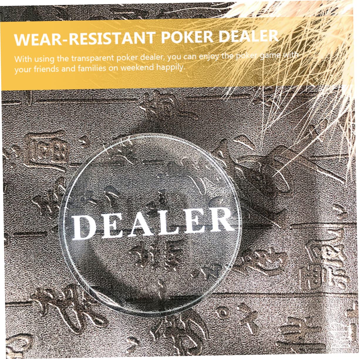 VICASKY 4piezas Botón De Póker Dealer De Transparente Accesorio De Póker Resistente Al Desgaste para Torneos y Profesional