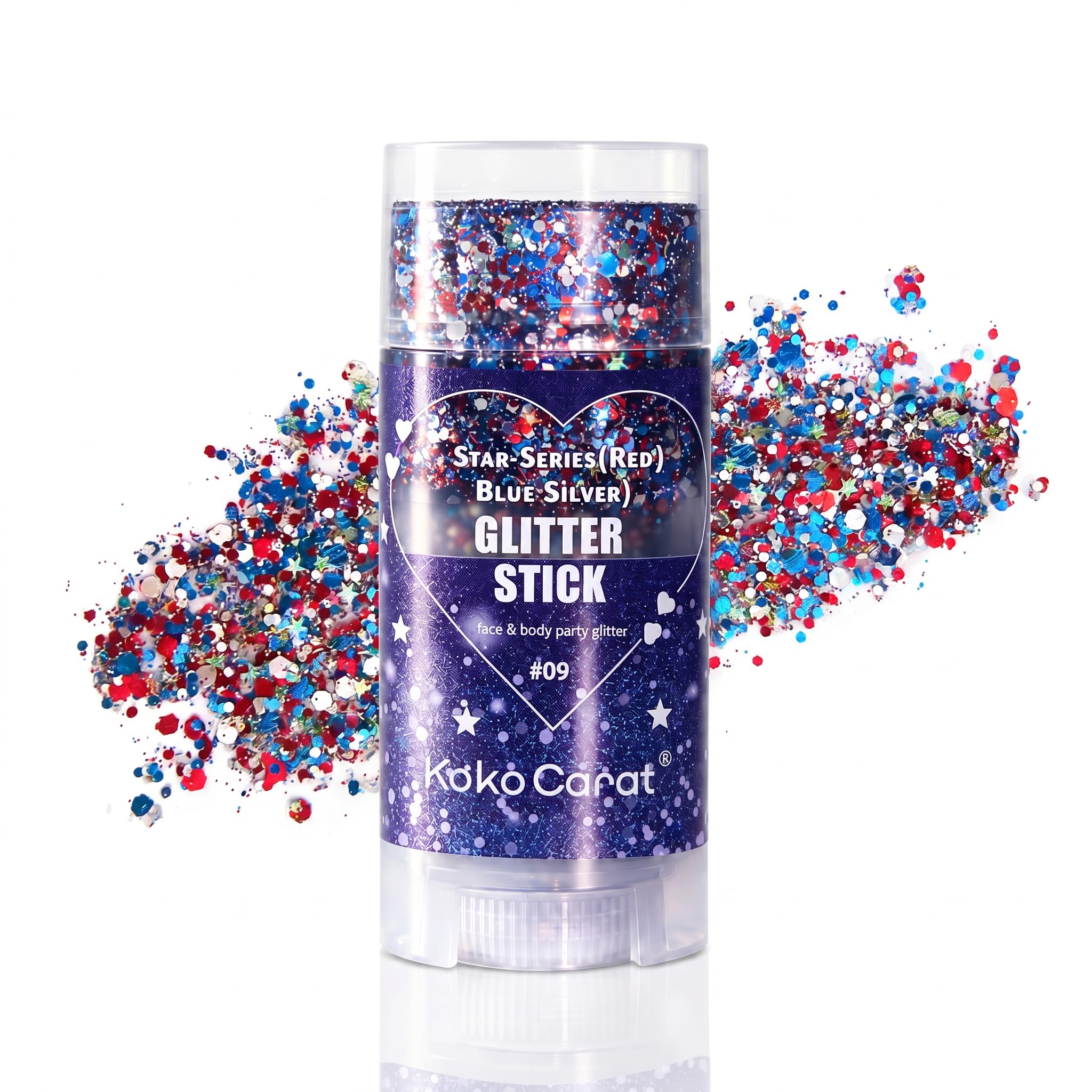 Red White and Blue Body Glitter Stick for Women, Patriotic Face & Hair Glitter for 4th of July Makeup, USA 250th Anniversary Merchandise 4th of July Outfits Soccer Game Day Accessories