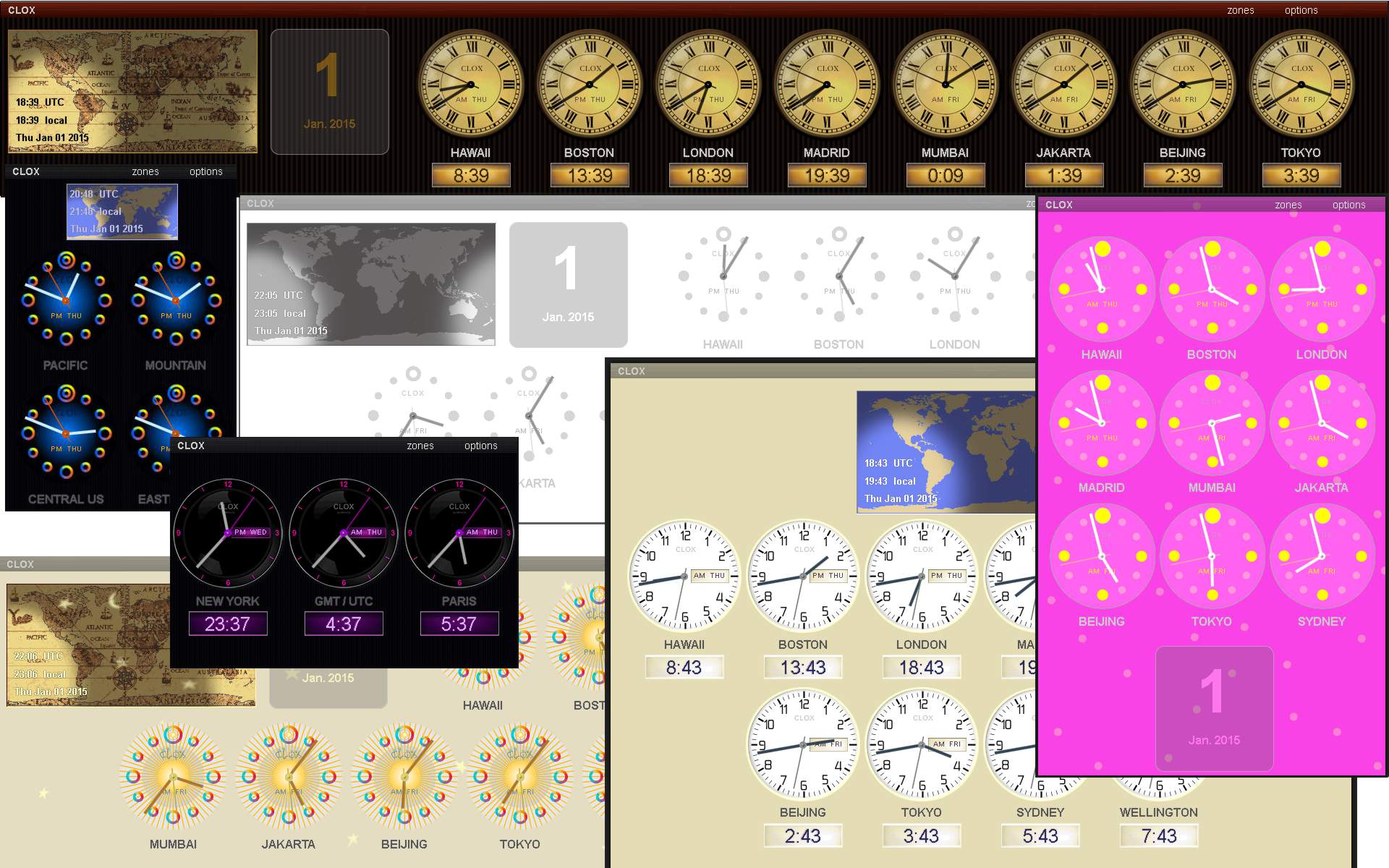 CLOX Timezone Clocks App on the Amazon Appstore