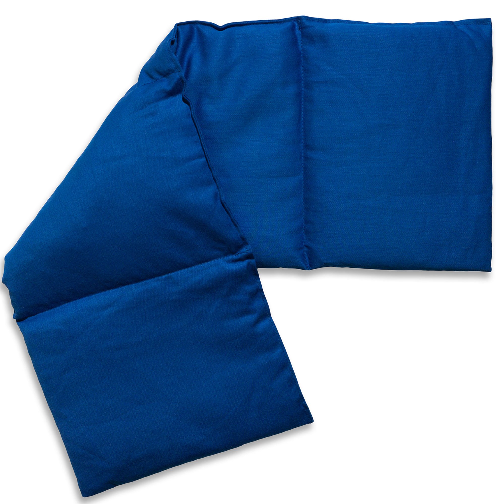 Cuscino termico - Cuscino con semi di ribes 60x20cm. Riscaldabile e impacco freddo con tessuto. Terapia caldo e freddo. (Contone biologico, blu oscuro, diviso en 4 compartimenti)