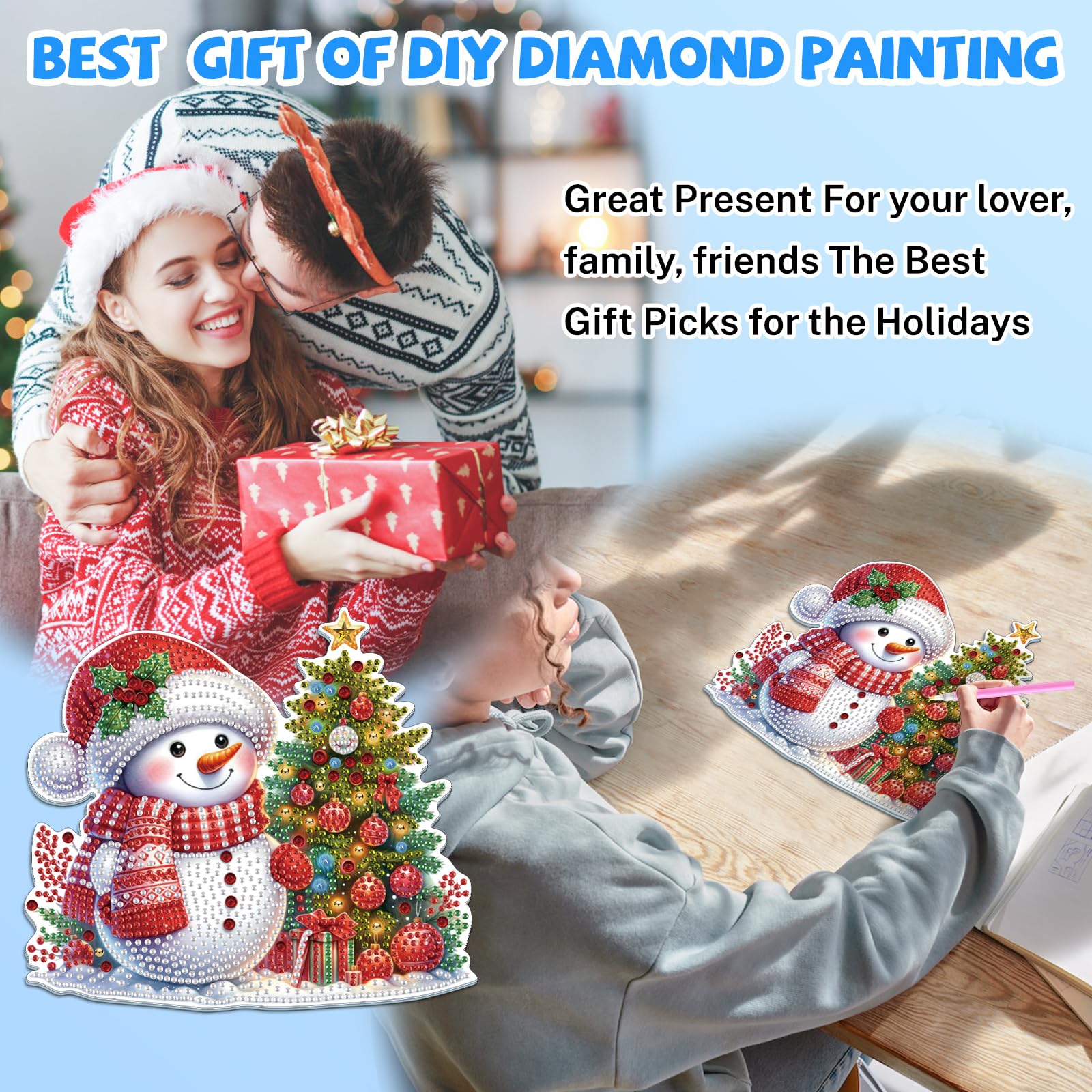 Lxmsja Christmas Diamond Art Hanging Ornaments with Chain - Image 4