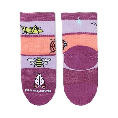 Smartwool Kids Hike Full Cushion Garden Bugs Pattern Crew Socks (Toddler/Little Kid/Big Kid) Kids Shoes Meadow Mauve