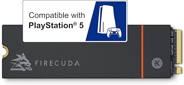 Seagate FireCuda 530, 1 TB, Internal Solid State Drive - M.2 PCIe Gen4 ×4 NVMe 1.4, transfer speeds up to 7,300 MB/s, 3D TLC NAND, 1,275 TBW, Heatsink, 3 year Rescue Services (ZP1000GM3A023)